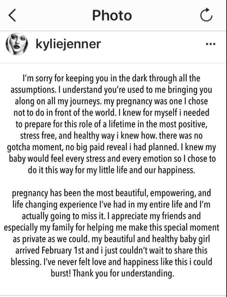 kylie jenner baby reveal