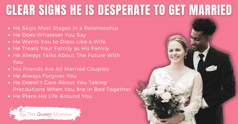 Clear Signs he is Desperate to Get Married