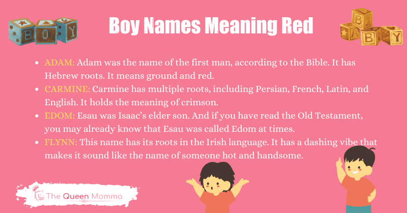 Boy Names Meaning Red