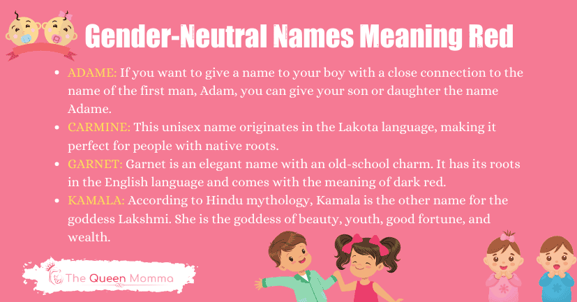 Gender-Neutral Names Meaning Red