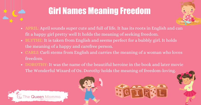 Girl Names Meaning Freedom